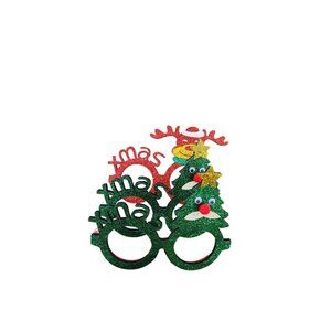 Holiday Xmas Reindeer Glitter Glasses Festive Fun Eyewear